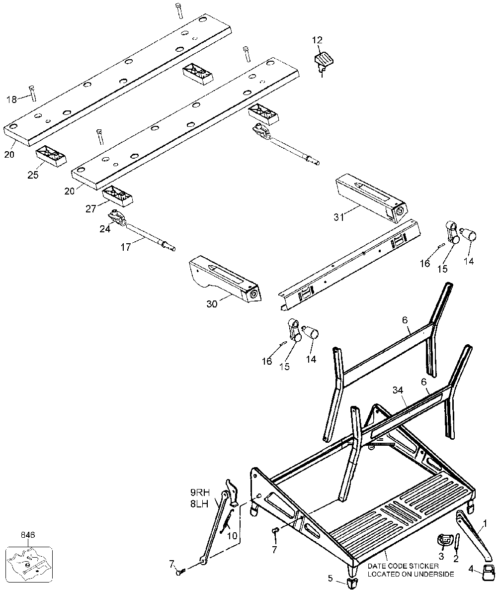 Page A Diagram and Parts List for WM225 Type 5 Black and Decker Workbench